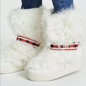 ASH boots approx. US 7 white platform Mongolian fur new